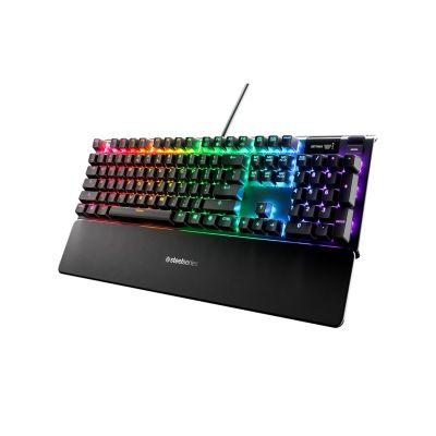 Klawiatura gamingowa SteelSeries Apex 5, układ amerykański, przewodowa, czarna Klawiatura gamingowa SteelSeries Apex 5 Hybrydowe niebieskie mechaniczne przełączniki do gier gwarantowane na 20 milionów naciśnięć, inteligentny wyświetlacz OLED wyświetl