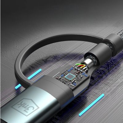 7. Kabel 3mk Hyper Cable N-SERIES 2 in 2 USB-A / USB-C i USB-C / Lightning 1.2m QC 3.0 9V/2A 60W - czarny
