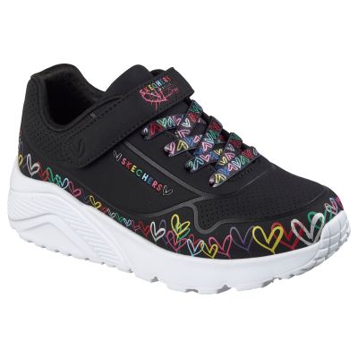 Skechers młodzieżowe sneakersy UNO LITE HEART CRAZE 314091L BKMT