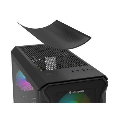 26. Obudowa NATEC Genesis Irid 503 ARGB NPC-1559 (Micro ATX. Mini ITX; kolor czarny)