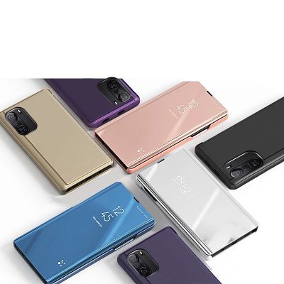5. Clear View Case futerał etui z klapką Xiaomi Redmi K40 Pro+ / K40 Pro / K40 / Poco F3 różowy