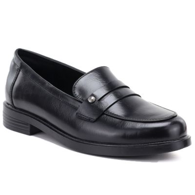 Półbuty damskie loafersy lordsy czarne Potocki SZ12832