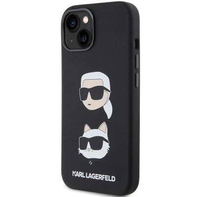 2. Etui Karl Lagerfeld Silicone Karl&Choupette Head na iPhone 15 Plus / 14 Plus - czarne