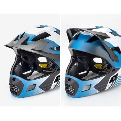 4. Kask rowerowy Rockbros TS-61 10110061001 dziecięcy z odpinaną szczęką rozmiar S (48-54) - niebieski