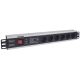 2. Intellinet 713962 rozdzielacz zasilania PDU 6 x gniazdo sieciowe 1.5U Czarny