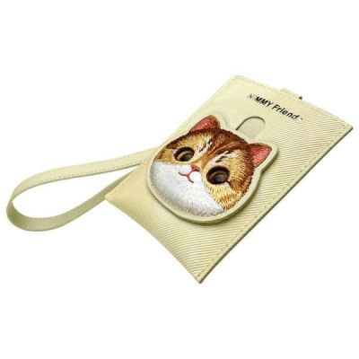 7. Zestaw Nimmy Big Eyed Pet 2.0 Cat 3w1 torebka na telefon + portfel + etui na lokalizator - beżowy