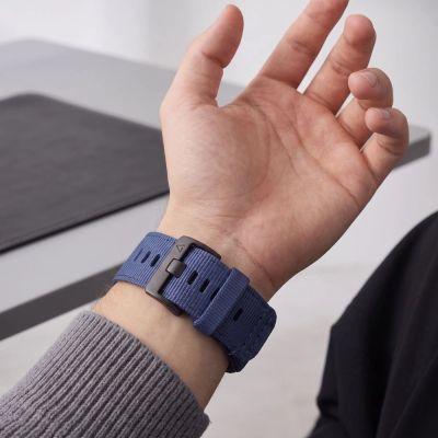 5. Pasek Tech-Protect Nylon Classic na Garmin Fenix 5X / 5X Plus / 6X / 6X Pro / 7X / 8 / 8 Pro / 9 / 9 Pro (51 mm) - granatowy