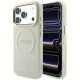Etui Guess Saffiano Peony & Ring MagSafe na iPhone 18 Pro / 17 Pro - beżowe