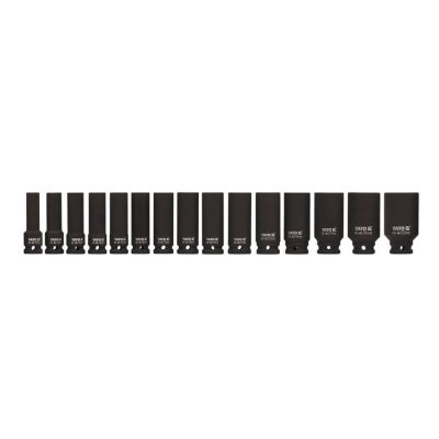 Nasadki udarowe YT. 15 części 1/2" długość 1055 10-32mm
