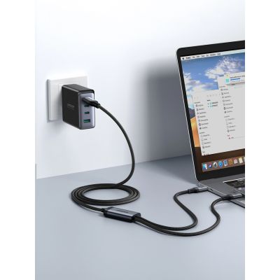 13. Kabel Joyroom Speedy Series S-A21 2w1 USB-C - USB-C / USB-C 100W 1.5m - czarny