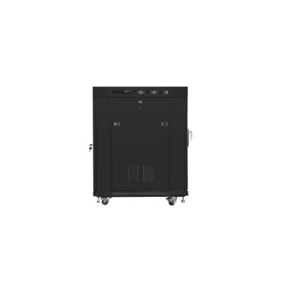 4. LANBERG SZAFA STOJĄCA RACK 19" 15U 600X800 DRZWI SZKLANE LCD CZARNA FF01-6815-12BL (FLAT PACK)
