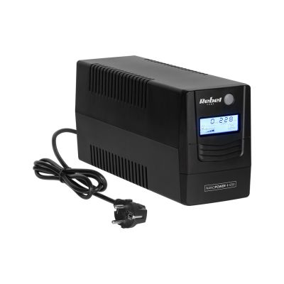 10. Rebel Nanopower Plus 650 Zasilacz awaryjny UPS | Off-line | Sinusoida| 650VA | 360W | LCD | USB