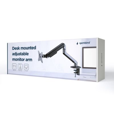 14. GEMBIRD BIURKOWE REGULOWANE RAMIĘ/UCHWYT NA MONITOR 17-32, VESA 100X100MM, DO 9 KG, KOLOR SZARY