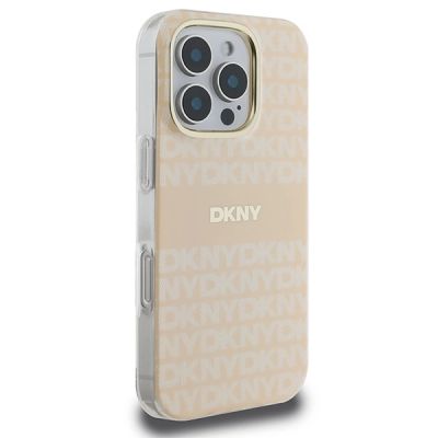 4. Etui DKNY Repeat Texture Pattern & Stripe MagSafe na iPhone 16 Pro - różowe