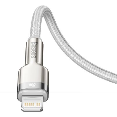 10. Kabel Baseus Cafule Series Metal Data USB-C / Lightning 20W PD 2 m - biały