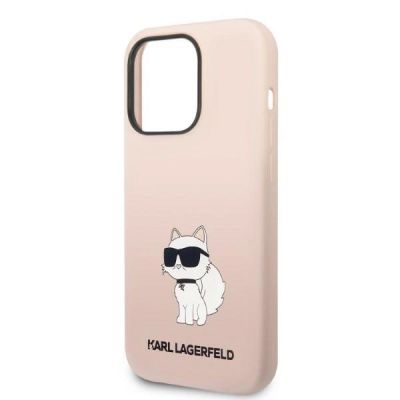 6. Etui Karl Lagerfeld Silicone Choupette na iPhone 14 Pro - różowe