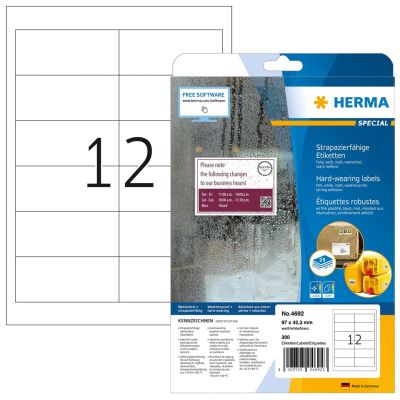 HERMA 4692 etykiet do nadruku Biały Samoprzylepne etykiety do drukowania
