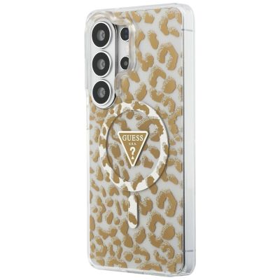 2. Etui Guess IML Leopard Print Triangle MagSafe na Samsung Galaxy S26 Ultra - brązowe