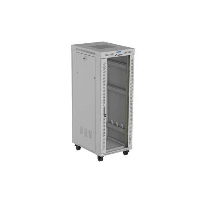 7. LANBERG SZAFA INSTALACYJNA RACK STOJĄCA 19" 32U 600X800 SZARA DRZWI PRZESZKLONE LCD (FLAT PACK) V2