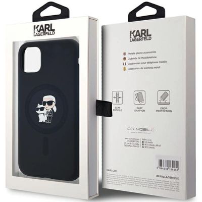 8. Etui Karl Lagerfeld Silicone Karl&Choupette MagSafe na iPhone 11 / Xr - czarne