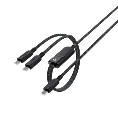 4. Kabel Acefast C5 USB-C - USB-C / USB-C 2w1 100W 480Mb/s - czarny