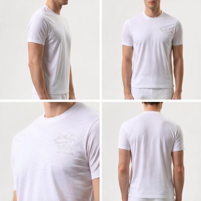 2. Paul&Shark T-shirt bawełniany męski biały 26411035-10 - klasyczny krój, logo