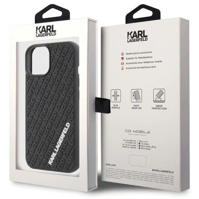 8. Etui Karl Lagerfeld 3D Rubber Multi Logo na iPhone 15 - czarne