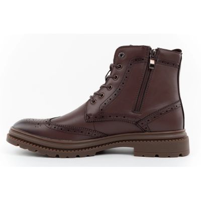 9. Lee Cooper buty męskie sztyblety trzewiki eleganckie skórzane brązowe
