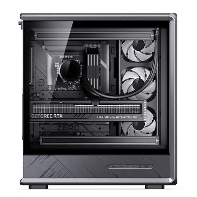 13. Jonsbo D401 PC-Gehäuse, Midi Tower, ATX, Tempered Glass - schwarz