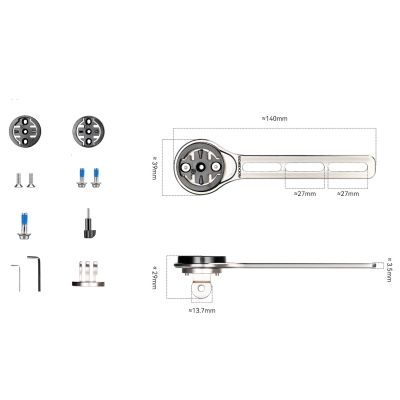 2. Uchwyt na licznik rowerowy Rockbros FK-307T stop tytanu - tytanowy