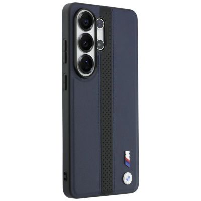4. Etui BMW Perforated Stripe Logo MagSafe do Samsung Galaxy S26 Ultra - granatowe