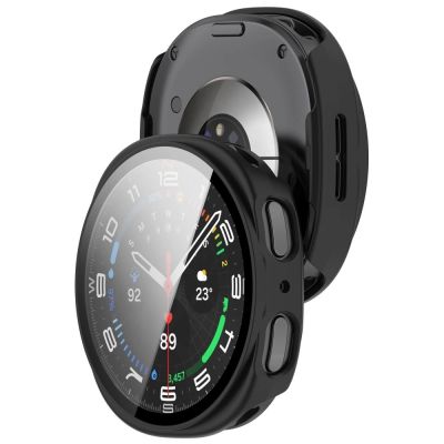 8. Etui Tech-Protect Defense 2-Pack na Samsung Galaxy Watch 44 mm - przezroczysto-czarne matowe