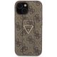 3. Etui Guess Grip Stand 4G Triangle Strass na iPhone 15 - brązowe