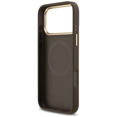 7. Etui Guess 4G Strass Logo MagSafe na iPhone 18 Pro Max / 17 Pro Max - brązowe