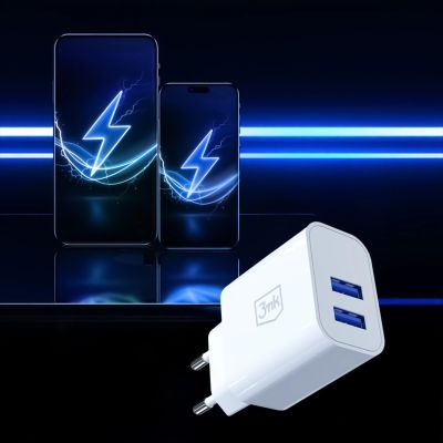 7. Ładowarka sieciowa 3mk FlowPower 10W 2.4A 2A - biała