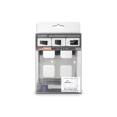 6. Icy Dock MB453TRAY-2B panel drive bay Taca napędu pamięci masowej Czarny, Metaliczny