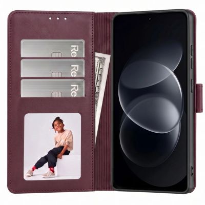 2. Etui Tech-Protect Wallet na Xiaomi Redmi Note 17 Pro 5G - burgundowe