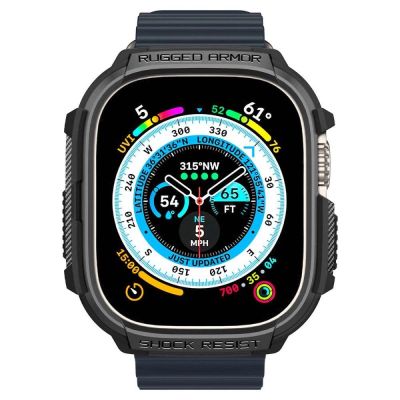 8. Etui Spigen Rugged Armor na Apple Watch Ultra (49 mm) - czarny mat