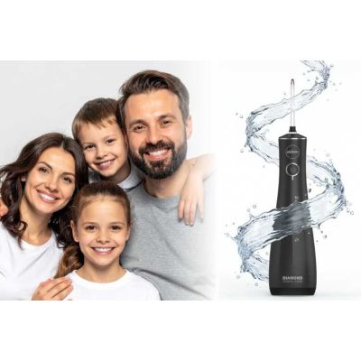 7. ELDOM IRYGATOR RY200C 230 ML BEZPRZEWODOWY, CZAS PRCY 60 MIN. CZAS ŁADOWANIA OK. 6 H ,ETUI PODRÓŻNE, PRZEWÓD USB, IPX7 CZARNY