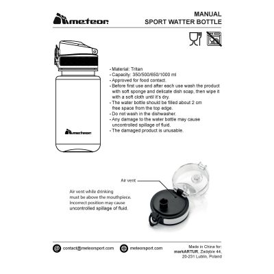 20. Bidon sportowy Meteor 74585