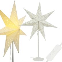 LAMPKA STOJĄCA GWIAZDA DEKORACYJNA 65CM E 14 BIAŁA