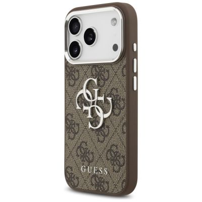 2. Etui Guess 4G Big 4G Classic Logo na iPhone 17 Pro brązowy - srebrne