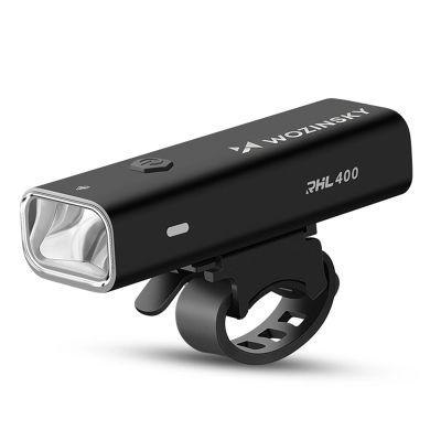 2. Zestaw lampek rowerowych Wozinsky WSBLB2 przednia (400 lm) USB-C i tylna USB micro - czarny