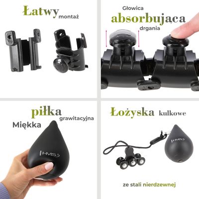 15. ZESTAW HULA HOP HHW12 BLACK Z WYPUSTKAMI I OBCIĄŻNIKIEM HMS + PAS BR163 BLACK PLUS SIZE