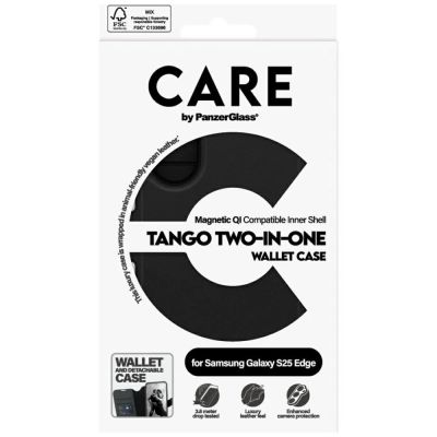 5. Etui CARE by PanzerGlass Feature Tango 2w1 Wallet Qi na Samsung Galaxy S25 Edge - czarne