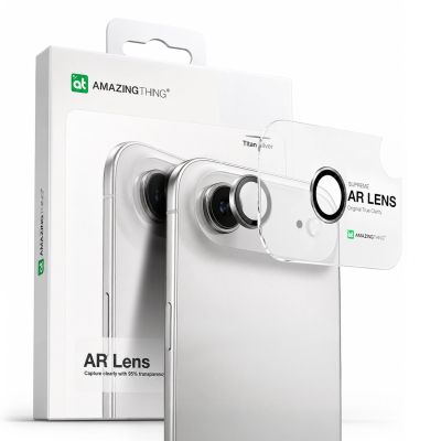 4. Szkło na aparat AMAZINGTHING Lens Glass na iPhone 17 Air ze srebrną ramką aluminiową