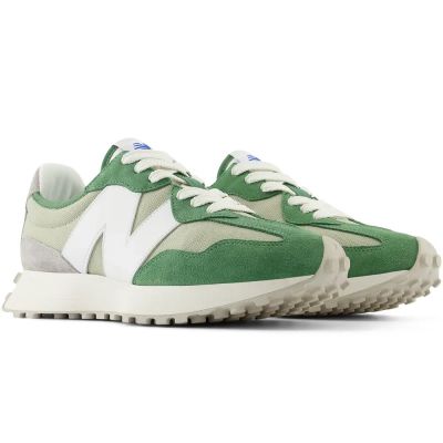 6. Sneakersy damskie/męskie New Balance 327 buty sportowe zamszowe zielone (U327CE)