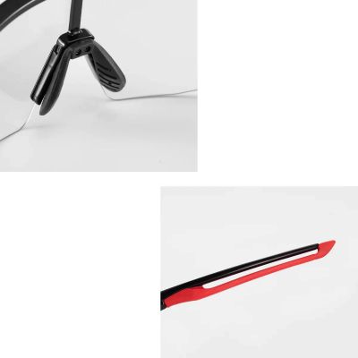 3. Okulary rowerowe Rockbros 10173 fotochromowe UV400 -  czarno-czerwone