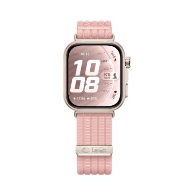 3. Pasek Tech-Protect Nylon an Huawei Watch Fit 3 / 4 / 4 Pro / 5 / 5 Pro - różowy