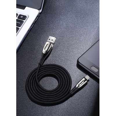 8. Kabel Joyroom Sharp Series S-M411 USB-A / micro USB 3A 1.2m ze wskaźnikiem ładowania - czarny